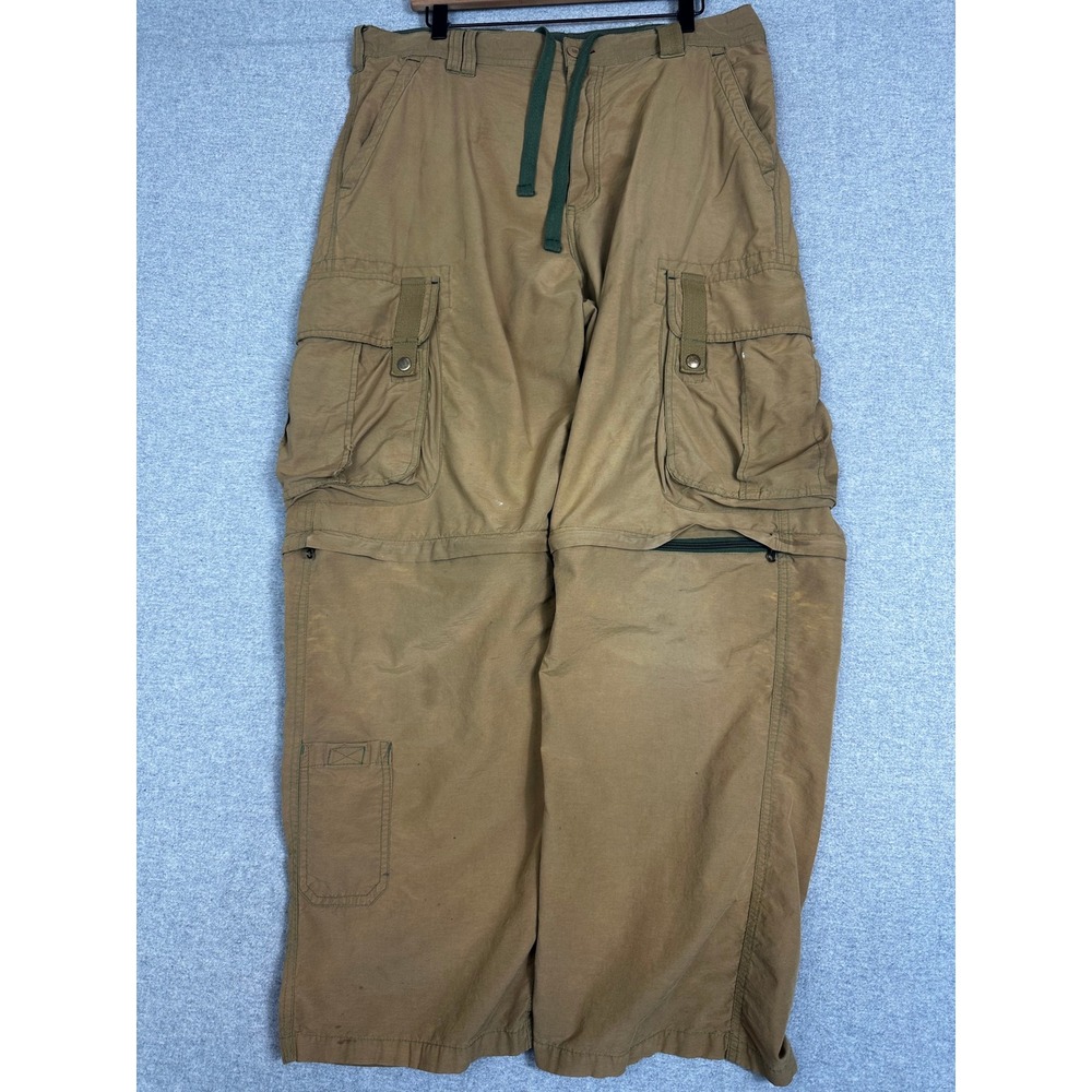 WearFirst Convertible Cargo Pants Mens 36x32 Camel Brown Utility